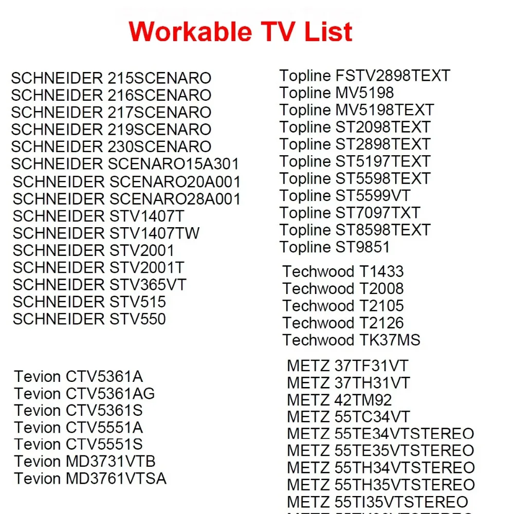 Пульт дистанционного управления для SCHNEIDER Tevion Topline TECHWOOD METZ TV запасной контроллер |