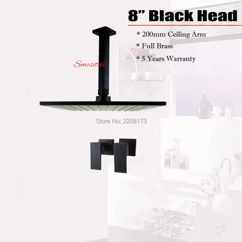 Смесители для душа Smesiteli матовые черные душевые насадки 8 дюймов удлинитель на