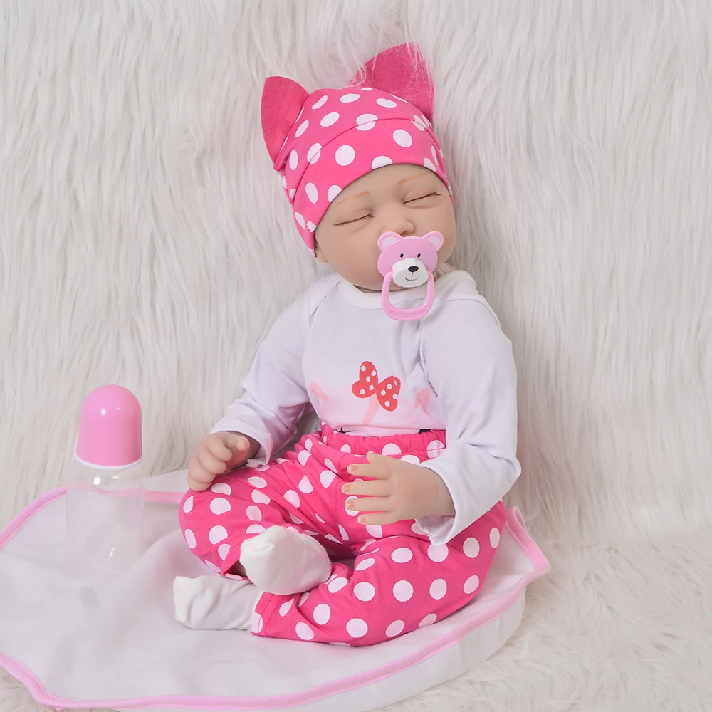 

Bebes Reborn 22inch 55cm soft silicone reborn baby dolls sleeping new born girl boneca bebes reborn realista gift toys