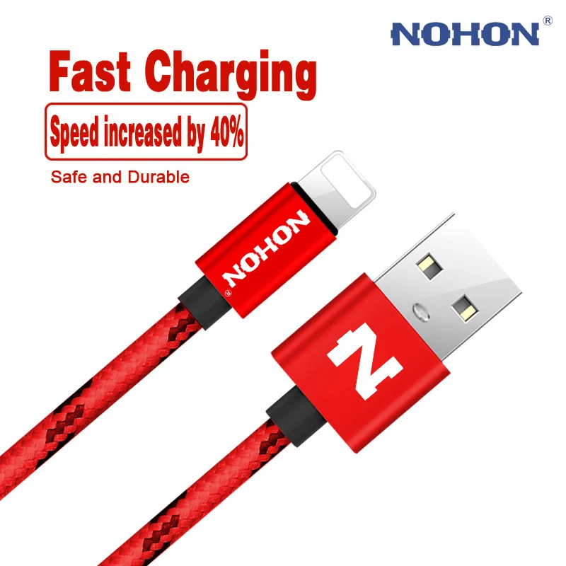 NOHON 8Pin usb кабель для быстрой зарядки Кабели Apple iPhone 8 7 6 Plus 5 5S 5C iPad iOS 9 10 мобильный