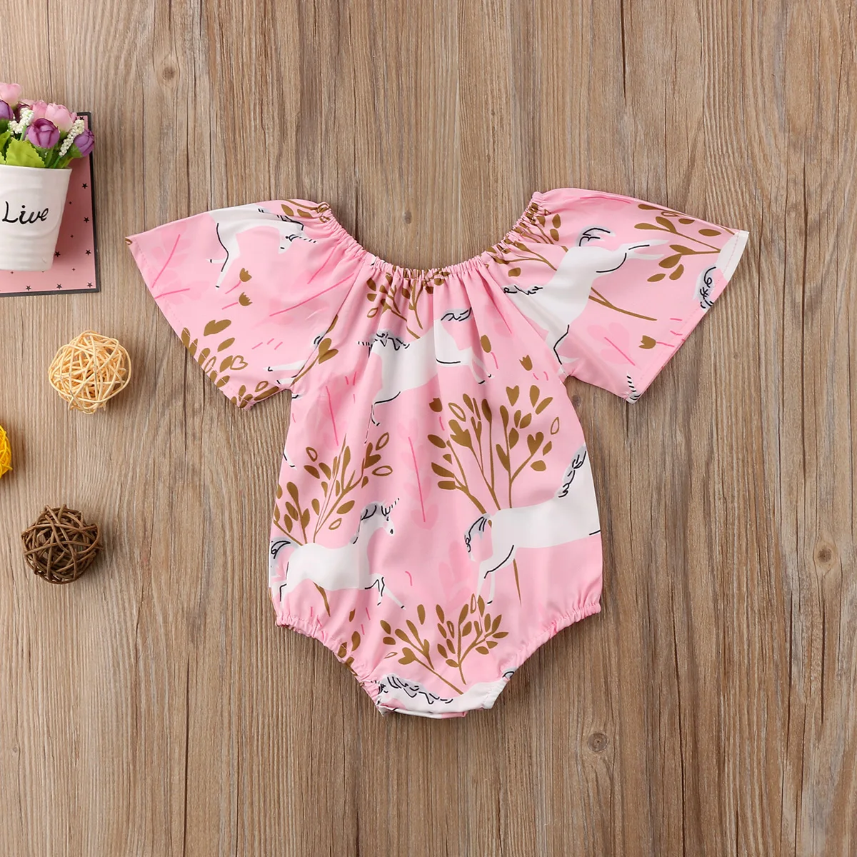 2018 Brand New Infant Toddler Newborn Baby Girls Unicorn Bodysuit Jumpsuit Outfit Sleeveless Summer Sunsuit Horse Clothes Set |