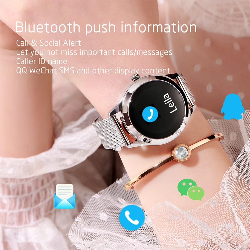 KW10 Модные женские умные часы Android IOS Bluetooth ремешки измерение артериального