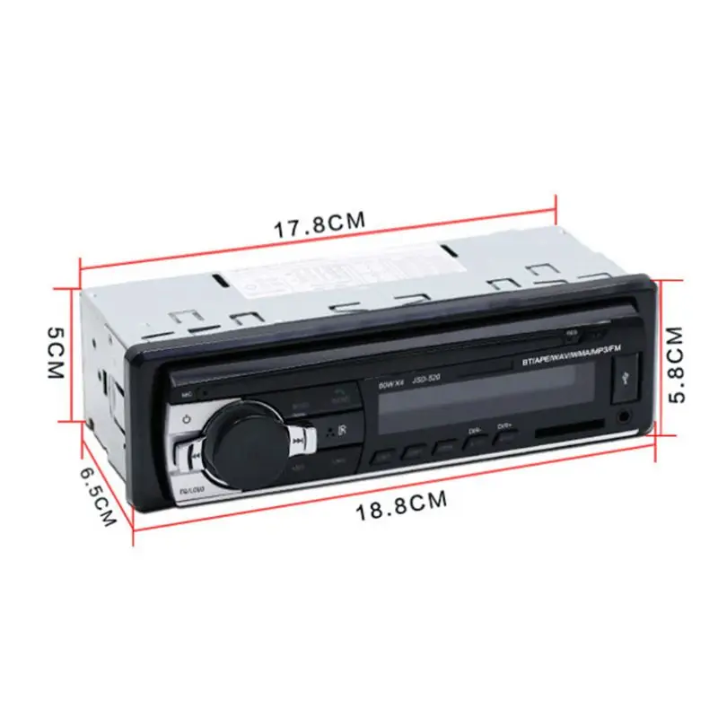 Free Ship 1 Set Bluetooth JSD-520 Autoradio DC 12V Car Radio Stereo Player Phone AUX-IN MP3 FM/USB/Radio Remote Control | Автомобили и