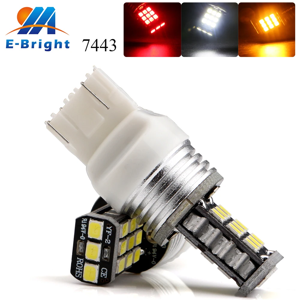 2 100 шт. T20 21 SMD 2835 Светодиодный отдельный декодер с ошибкой лампа 7443 W21/5 Вт Canbus