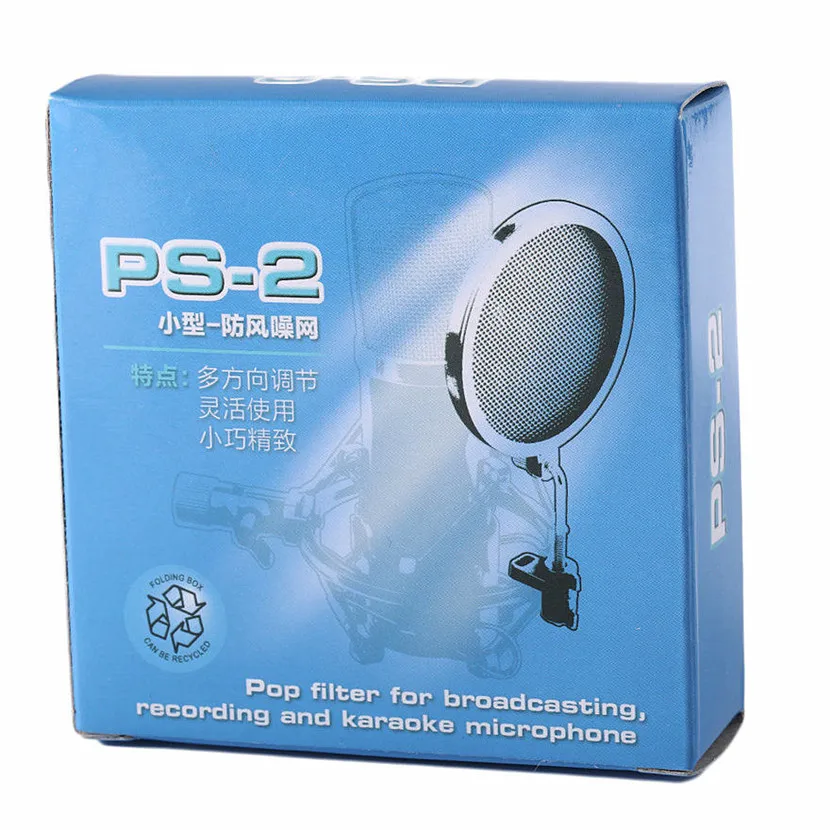 2018 PS-2 Double Layer Studio Microphone Black Mic Wind Screen Pop Filter/ Swivel Mount / Mask Shied For Speaking Recording | Электроника