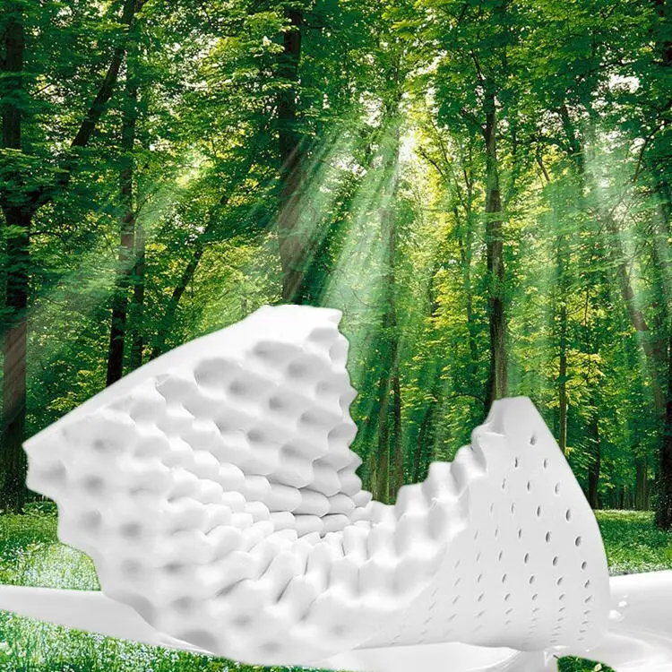 A Big Size Natural Latex Pillow Soft Breathable Cervical Spine Protection Massage Care Pillows Free cover - Цвет: A
