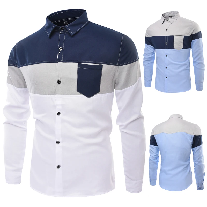2019 новый модный бренд Camisa Masculina рубашка с длинными рукавами для мужчин корейский