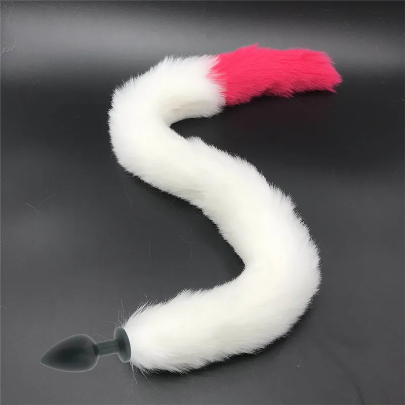 80cm Long Fox Tail Exotic Accessories Anal Butt Plug Silicone Anus Beads Stimulation Sex Products Adult Games | Красота и здоровье