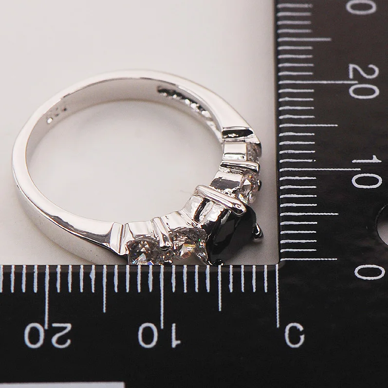 Кольцо из серебра 925 пробы с черным ониксом размеры 5 6 7 8 9 F668|jewelry distribution|jewelry