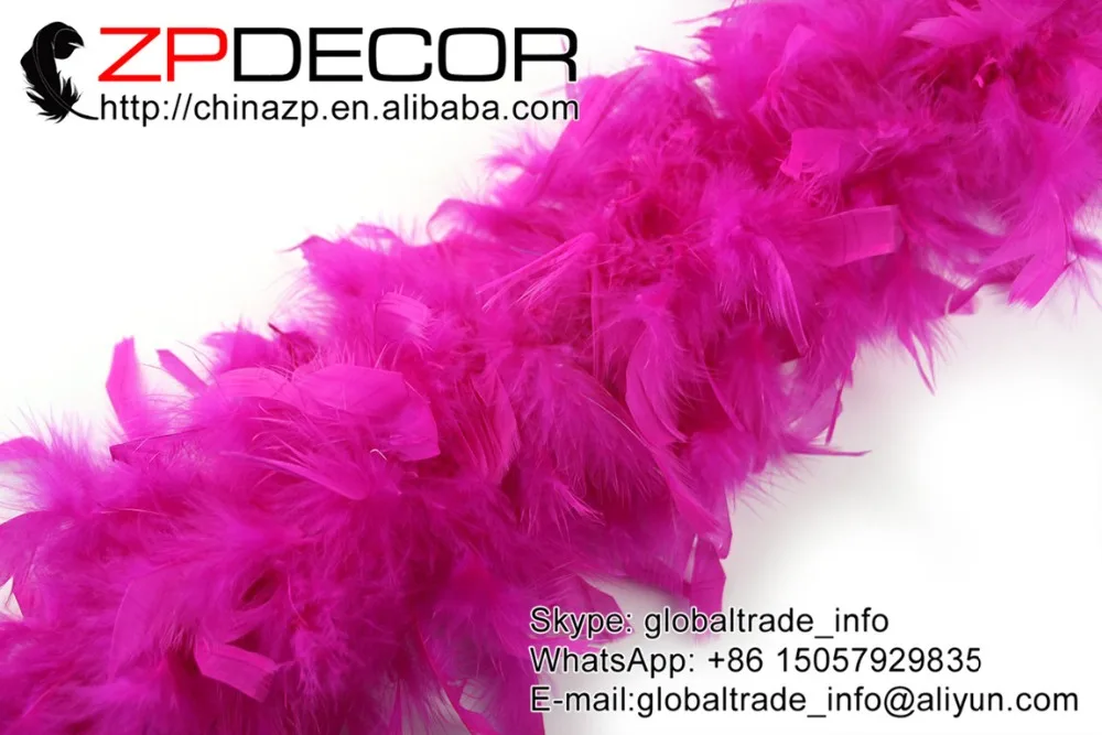 ZPDECOR перо 2 ярдов/партия 80 г ручная работа Premuim качество красивый ярко розовый боа