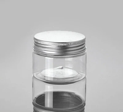 

120G transparent PET cream bottle with Alu lid ,PET 4 ounce cosmetic container empty ,120 g clear plastic cream jar wholesale