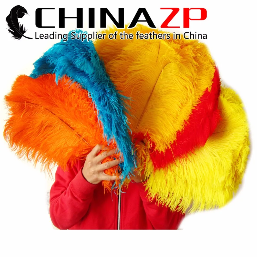 CHINAZP завод 40~ 45 см(16~ 18 дюймов) длина 50 шт./партия выбранный основной качество окрашенный свет зеленые страусиные перья