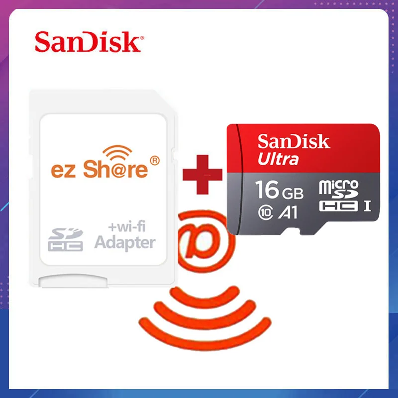 A1 16G-EZ Ezshare беспроводной wifi адаптер SanDisk Ultra 16 ГБ 32 ГБ класс 10 microsd wifi Беспроводная TF карта Micro SD карта 64 Гб 128 Гб карта памяти - Capacity: A1 16G-EZ