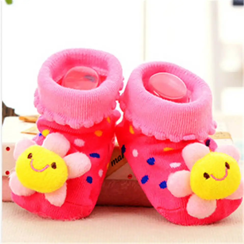 16 Носки для малышей; нескользящие носки-тапочки с резиновой подошвой для детей ясельного возраста; сезон осень-весна; модные милые носки с животными для новорожденных 0-24 месяцев - Color: 16