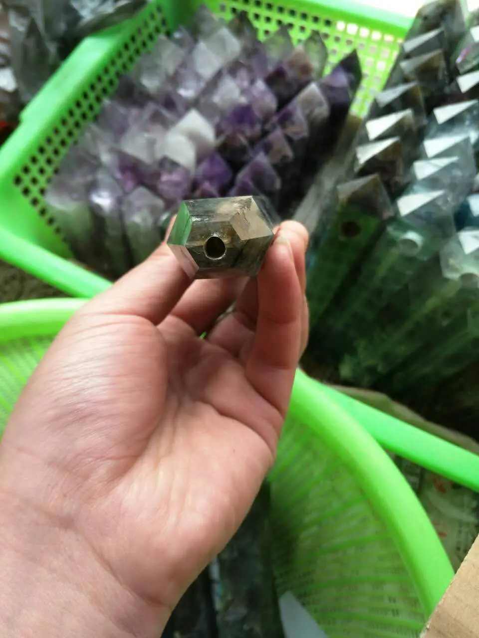 

High quality Natural labradorite Crystal Wand Point Healing
