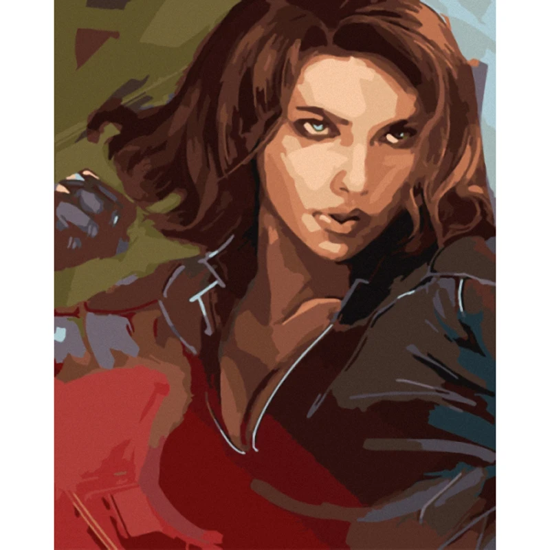 Цифровая картина мстители черная вдова по номерам на холсте для уникального