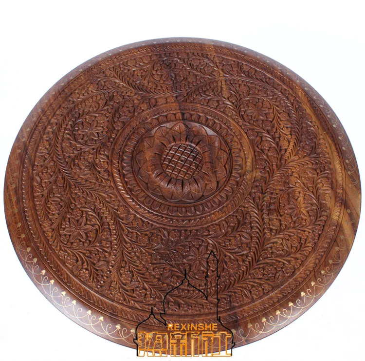 Импортированный из Китая деревянный резной стол с тремя ножками старинное