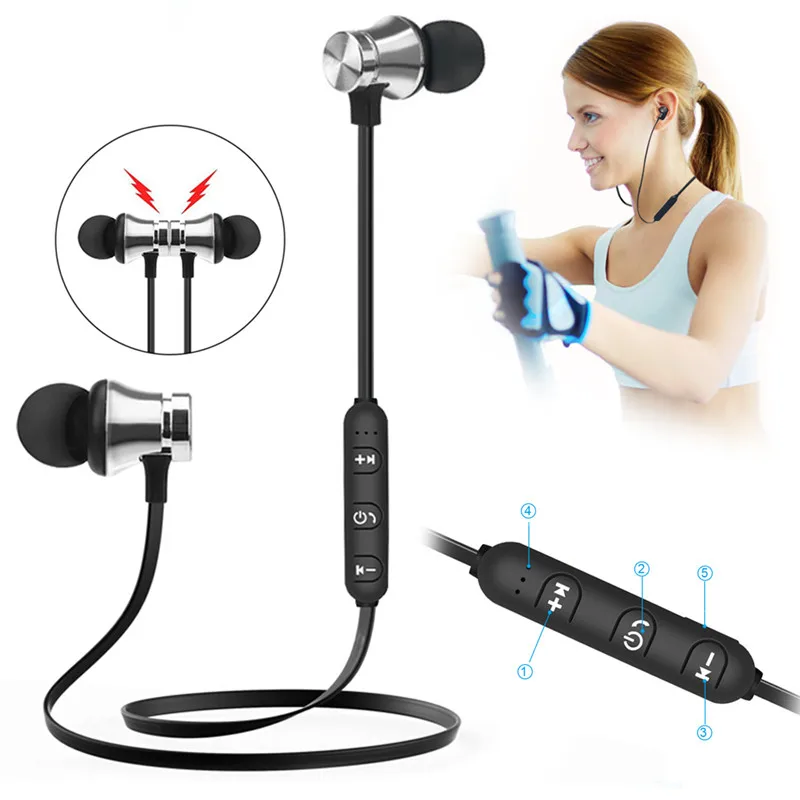 Спортивные магнитные Bluetooth наушники V4.1 стерео спортивные водонепроницаемые
