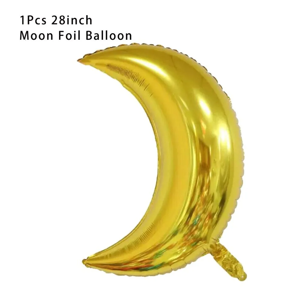 1PC Gold moon Космический набор космонавты и ракеты фольгированные шары Вселенная Галактика тематические шары День рождения Детские игрушки для душа - Цвет: 1PC Gold moon