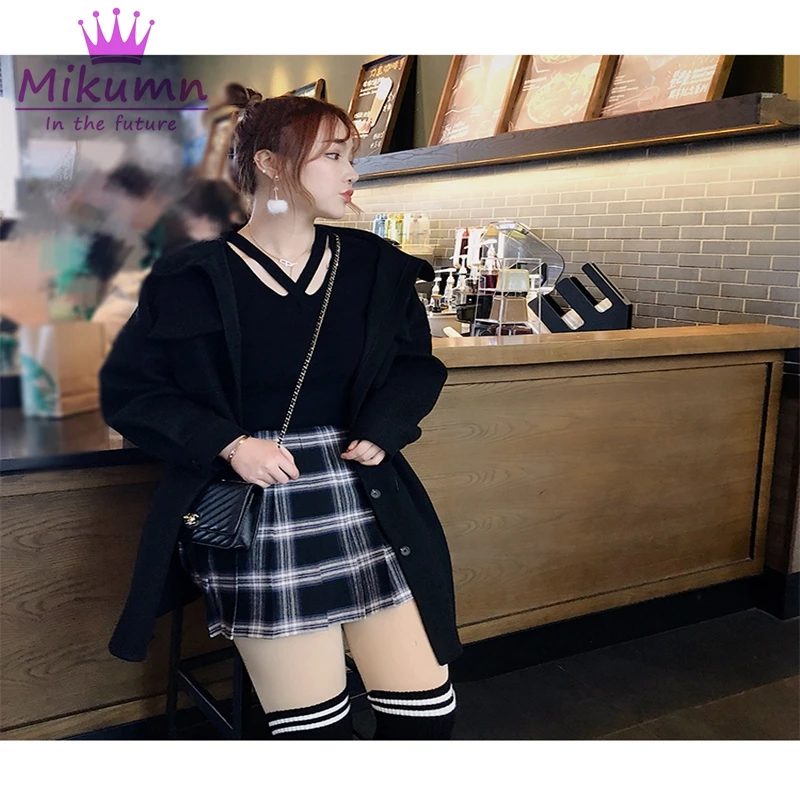 Harajuku женские черные желтые клетчатые плиссированные юбки готический панк женские шорты юбка Лидер продаж Высокая талия мини юбка размера плюс Saias