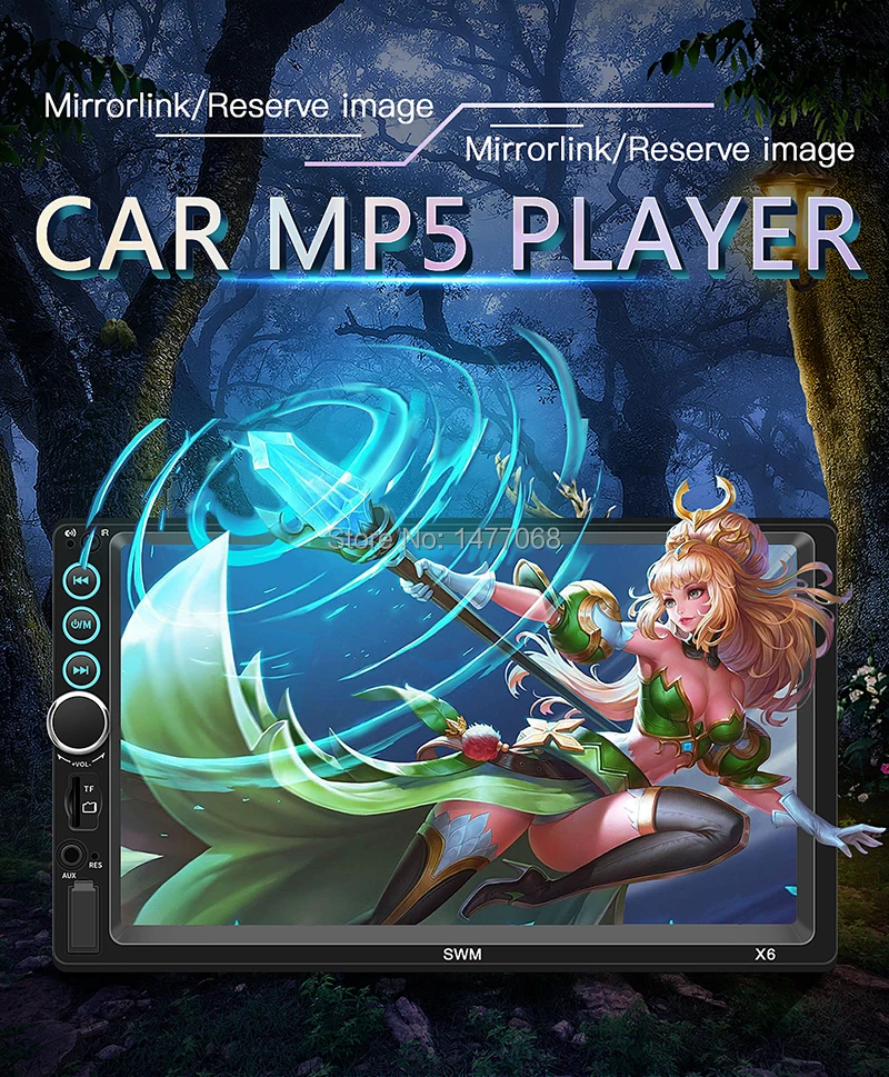 Mirror Link Автомобильный радиоприемник с сенсорным экраном Мультимедийный проигрыватель MP5 Аудио-видео Bluetooth A2DP USB TF Aux 7 дюймов 2 Din головное устройство PHYEE X6