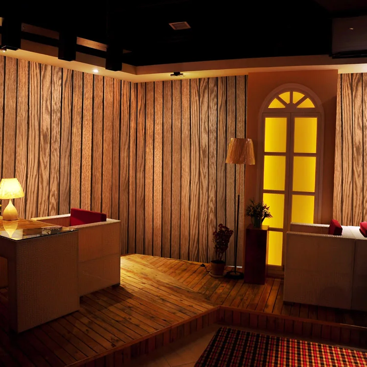 

photo wallpaper 3D stereoscopic imitation wood wallpaper restaurant snack mural restaurant background wallpaper