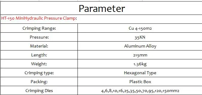 Manual Hydraulic Pressure Clamp Tools Mini Cable For Copper Wire 4-150Square Meter | Инструменты