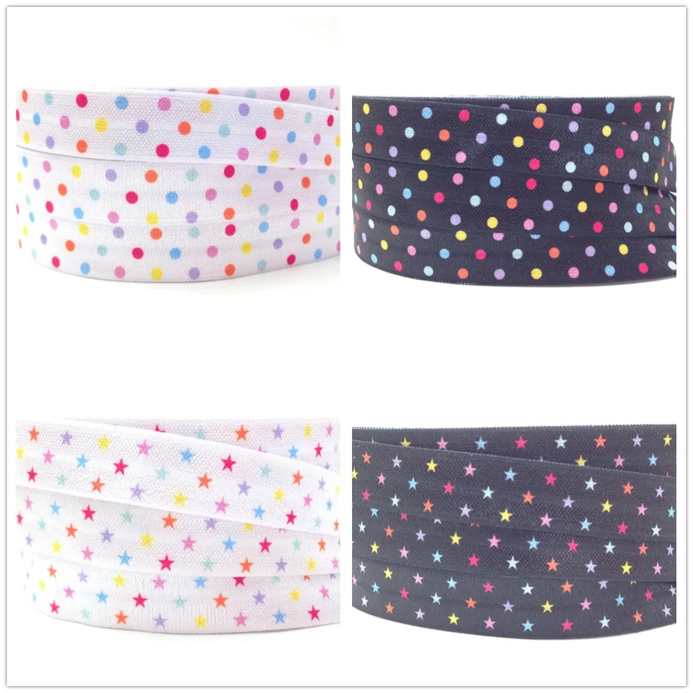 Декоративные декоративные ленты для волос 5 ярдов 16 мм разноцветные с принтом в