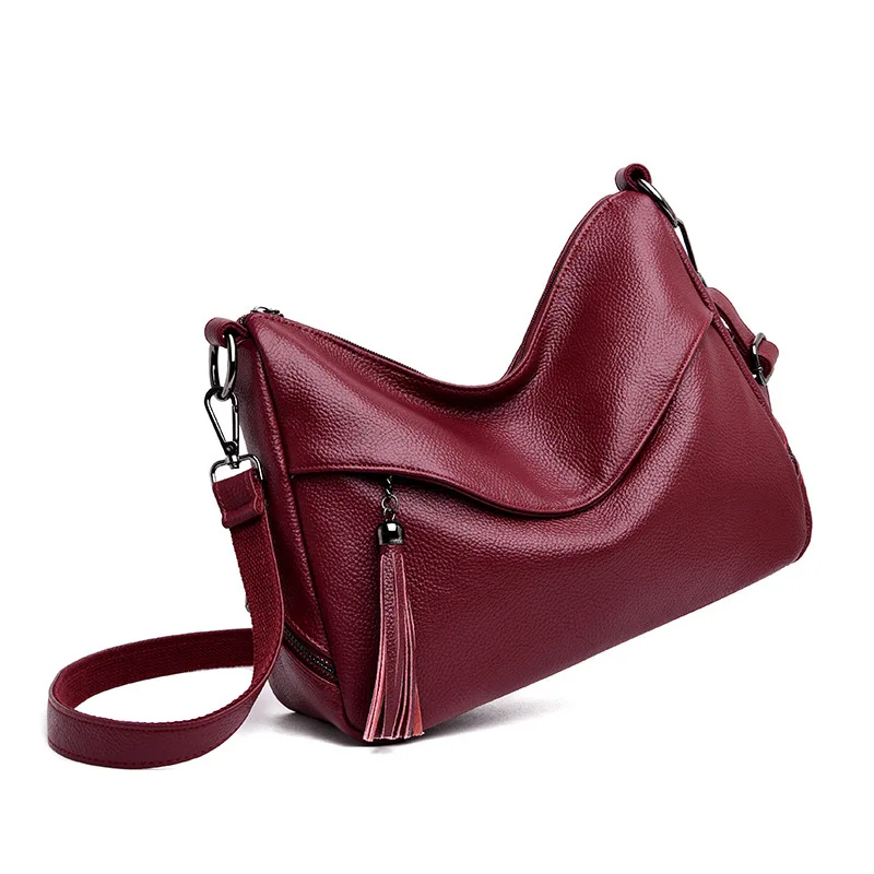 Лидер продаж кисточкой роскошные сумки плеча Crossbody крупная сумка пояса из натуральной кожи для женщин курьерские сумки леди Sac основной