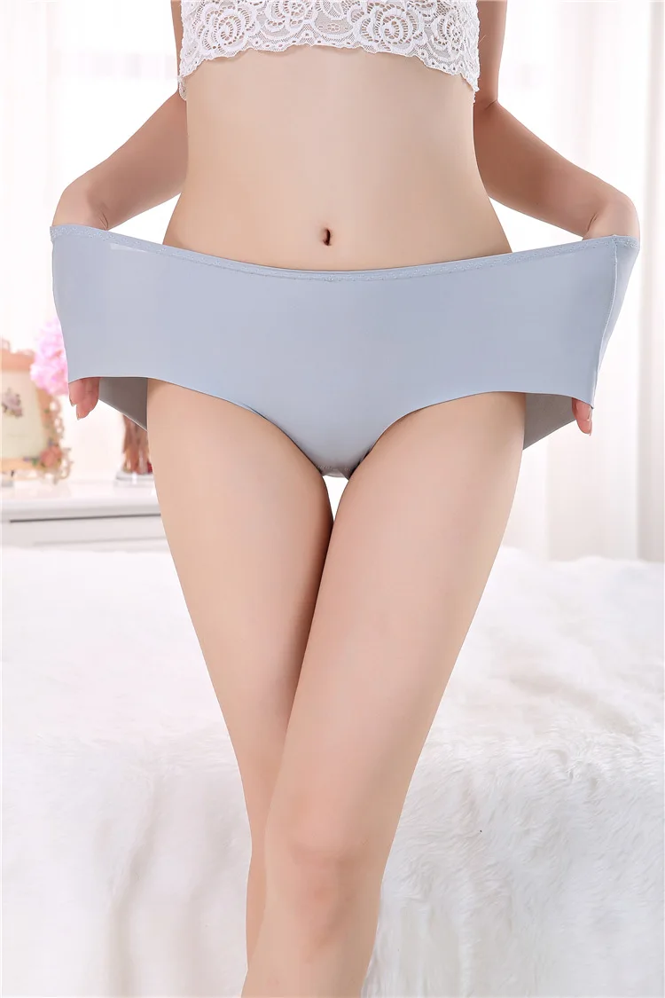 Для женщин трусики Ice Silk нижнее белье трусы с высокой талией Одна деталь