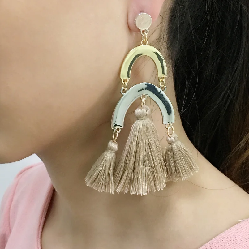 Женские длинные серьги-подвески MANILAI 5 цветов серьги ручной работы с бахромой из