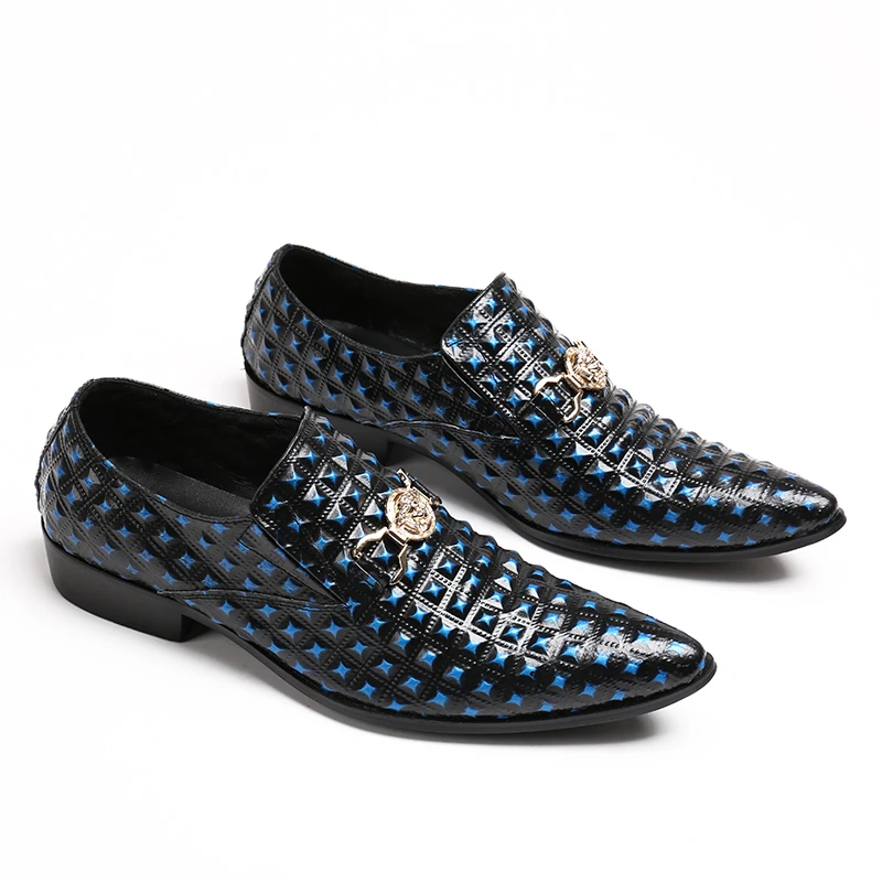 Синие шпильки мужские деловые туфли дерби 2018 итальянская брендовая Новая