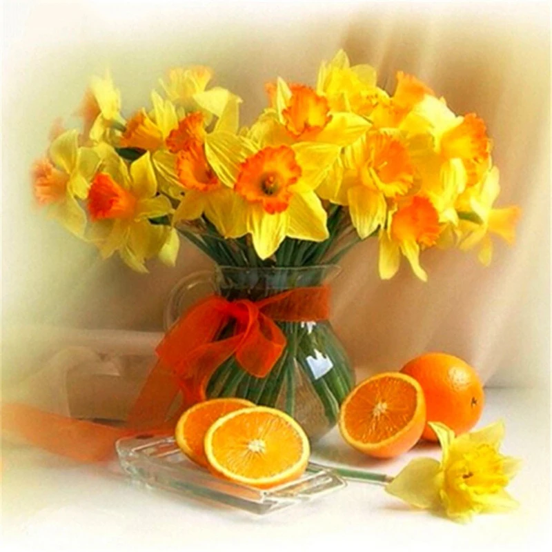 Полный квадратный алмазная живопись вышивка крестиком цветок и фрукты картина