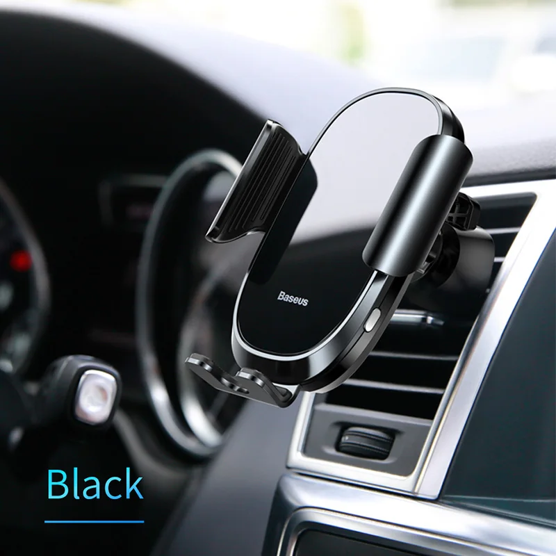 Black Baseus умный зондирующий Автомобильный держатель для телефона для iPhone 11Pro XS Max samsung Gravity Air Vent Автомобильный держатель Подставка для мобильного телефона - Цвет: Black