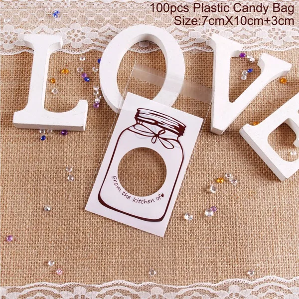 100PCS S tyle-30 QIFU 100 шт пластиковая прозрачная целлофановая Конфета Печенье Подарочная сумка для украшений посылка для DIY печенье закуски выпечка свадьба день рождения - Цвет: 100PCS S tyle-30