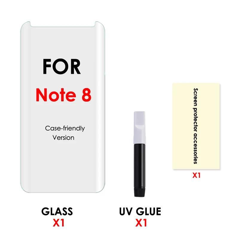 Akcoo S9 Plus Защитная пленка для экрана из ультрафиолета для samsung Galaxy note 8 9 Защита экрана S7 S8 plus пленка из закаленного стекла - Цвет: For Note 8