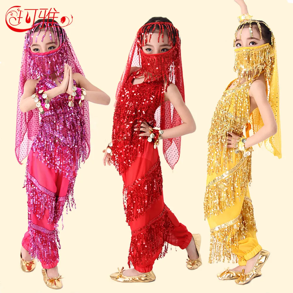 Детский костюм для танца живота 4 цвета|veil|clothes treeveil ivory |