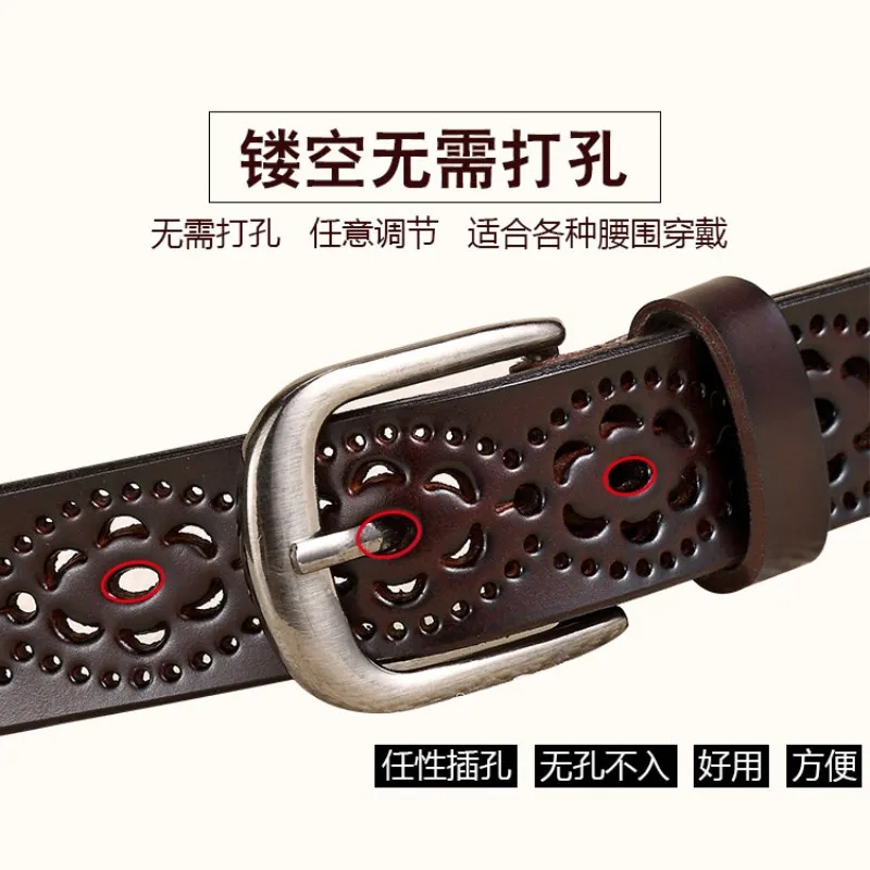 Женский ремень COWSTAR белый винтажный с пряжкой вырезами 2019 | Аксессуары для одежды