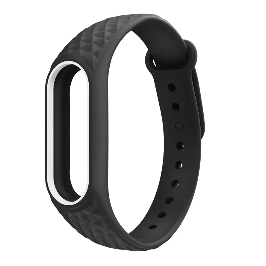 Black with White 3D Красочные Силиконовые наручные mi band 2 ремешок замена ремешок для часов для оригинальной Xiaomi mi Band 2 браслет - Цвет: Black with White