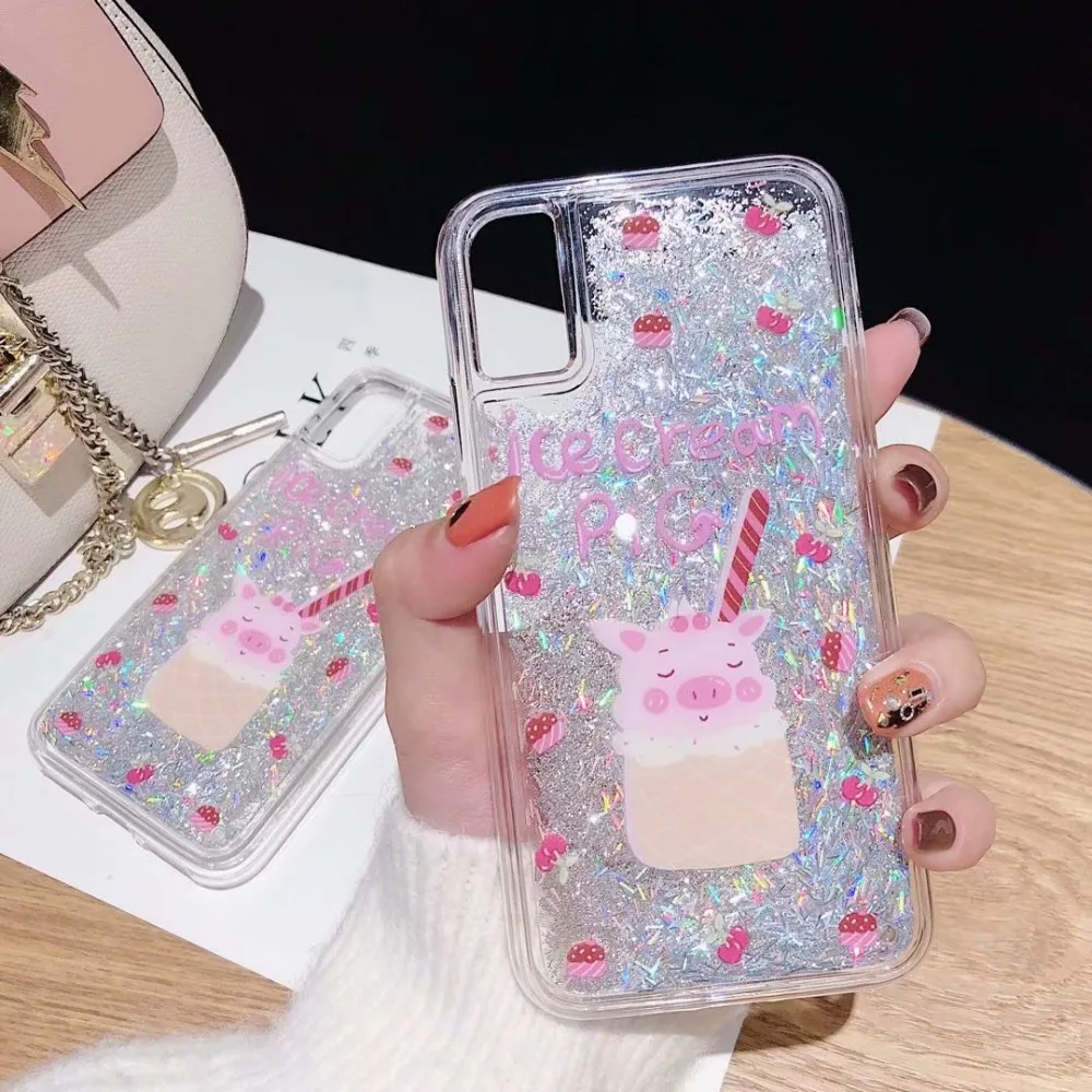 3D милый мороженое блеск чехол для телефона iPhone X XR XS Max противоударный силиконовый