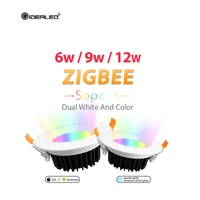 smart zigbee zll led downlight rgbww dimmable 6w9w12w work with alexa compatible tuya smart life app google home