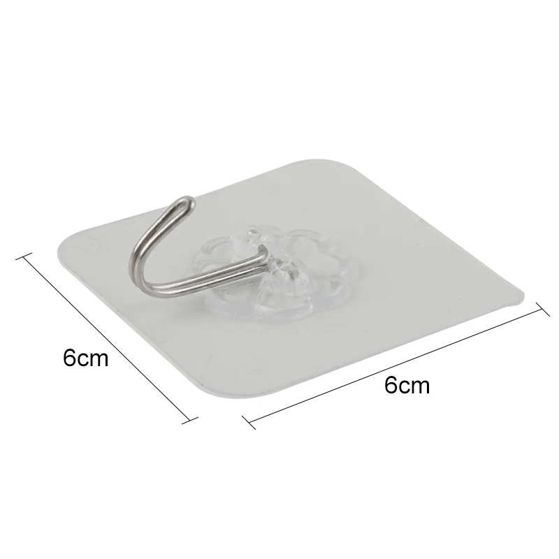 Delidge 4Pcs Bearing 3KG Adhesive Strong Wall Hook Lucky Clover Transparent Hooks Waterproof Kitchen Accessories Set | Дом и сад