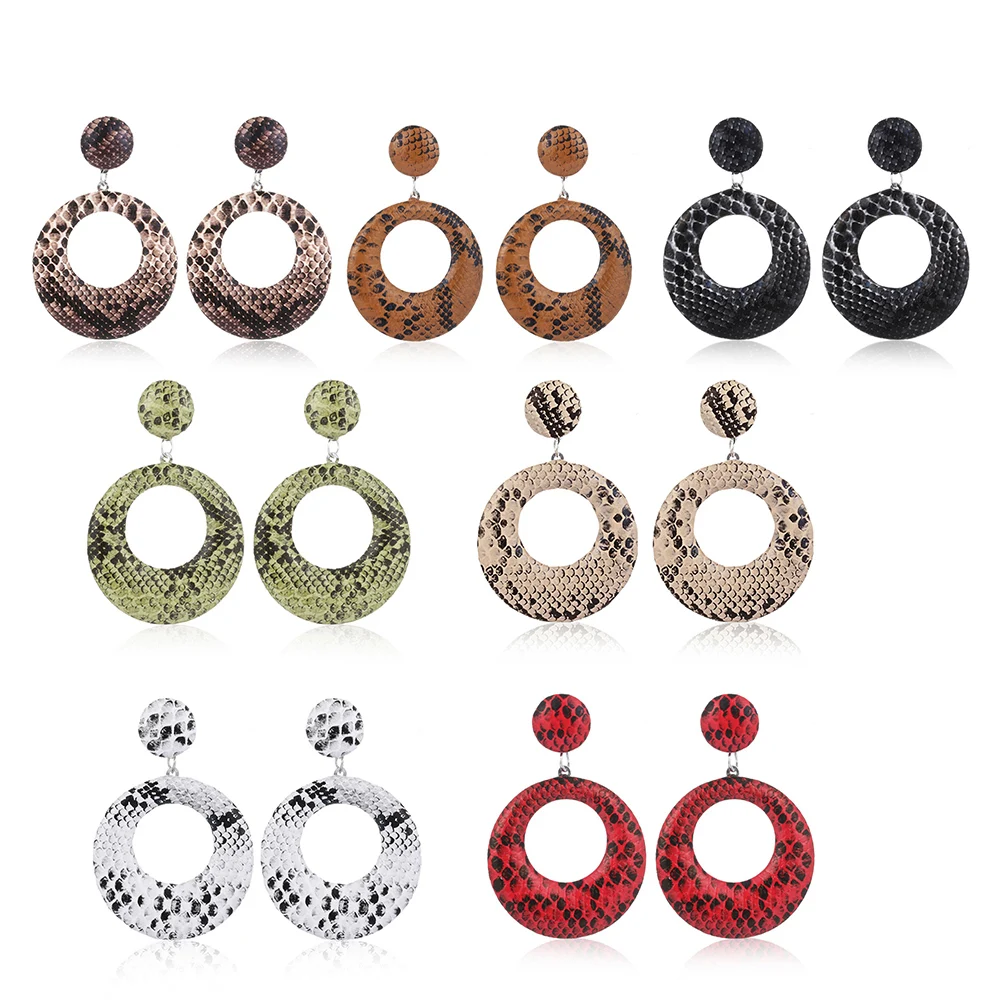 1 пара готических сережек капелек в стиле панк со змеиным принтом серьги