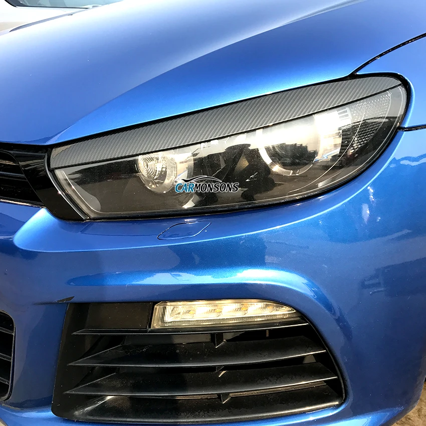 Carmonsons фары брови наклейки на веки Накладка для Volkswagen Scirocco R GTS 2008 2017 аксессуары