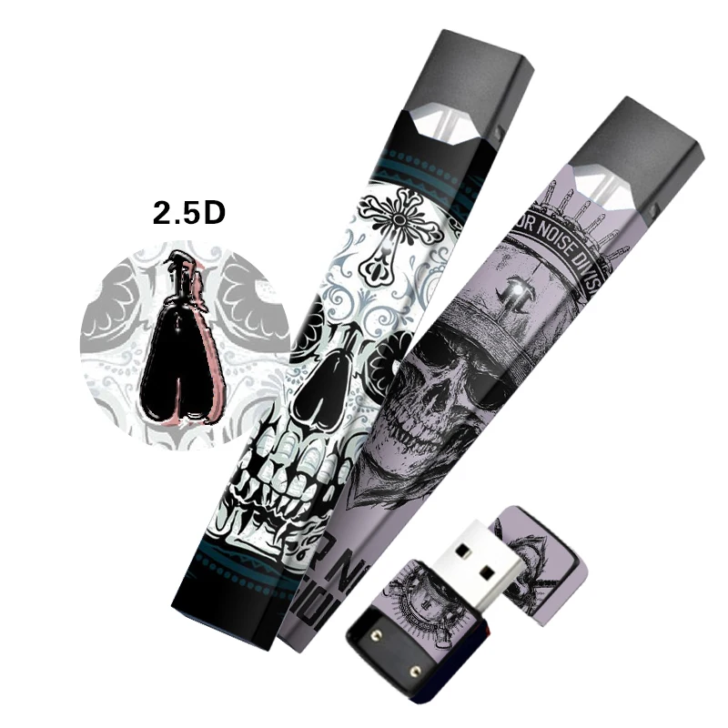 Magic Shark 2.5d стерео чехол с черепом пленка наклейка кожа для Juul электронная на