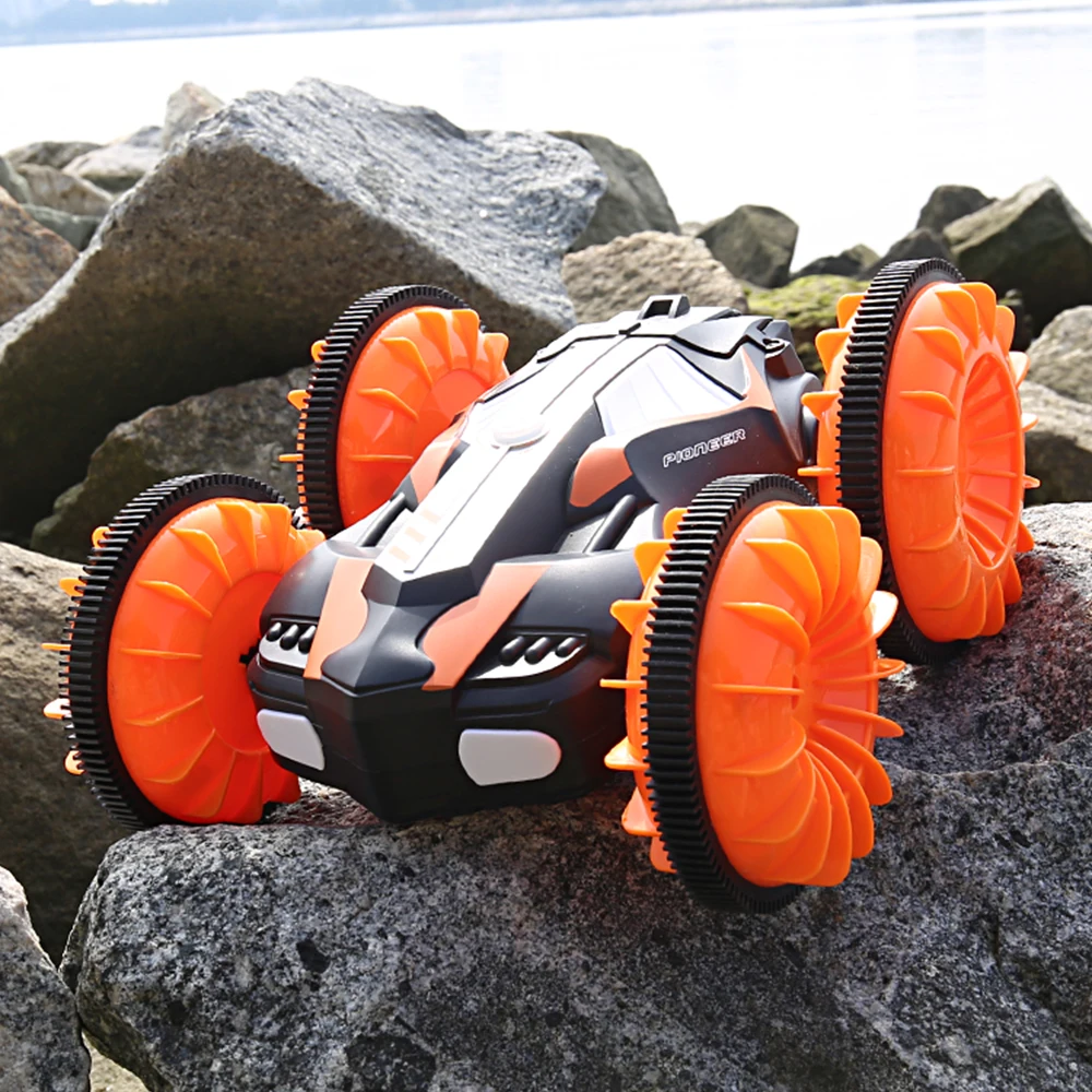 Новый 2 4 ГГц 4WD водонепроницаемая защита двухсторонний амфибия RC трюк