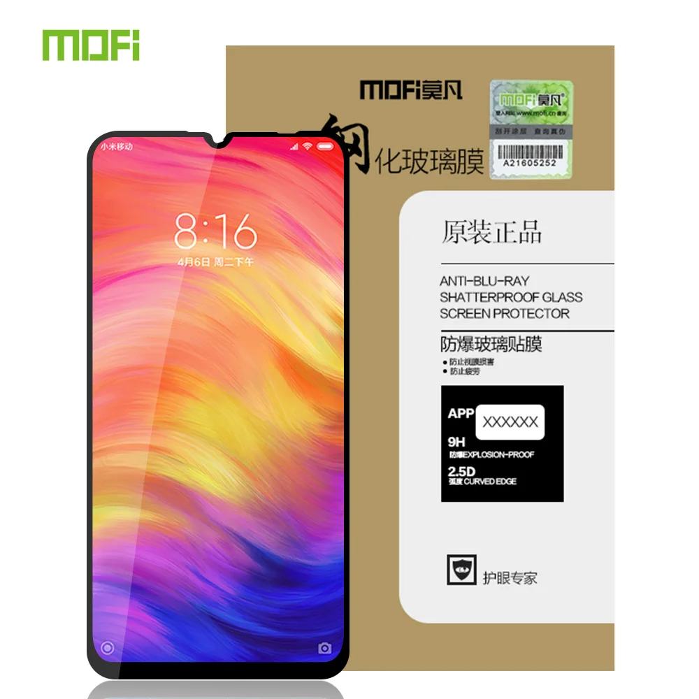 Для Xiaomi Redmi Note7 закаленное стекло MOFi для Xiaomi Redmi Note 7 Защита экрана полное покрытие пленка закаленное стекло