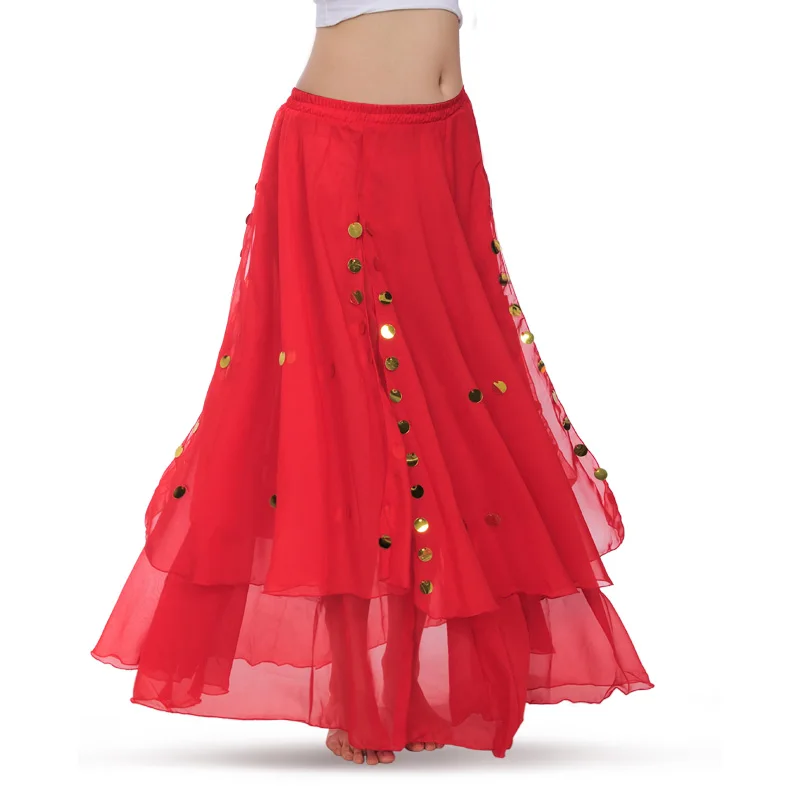 Женская шифоновая юбка с блестками для танца живота | Тематическая одежда и