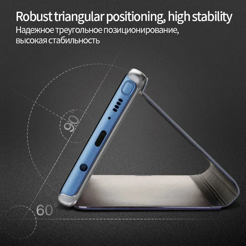 Smart Case For Samsung Galaxy S9 S6 S7 S8 Edge Plus Flip Stand Mirror View Phone Cover for Cases |