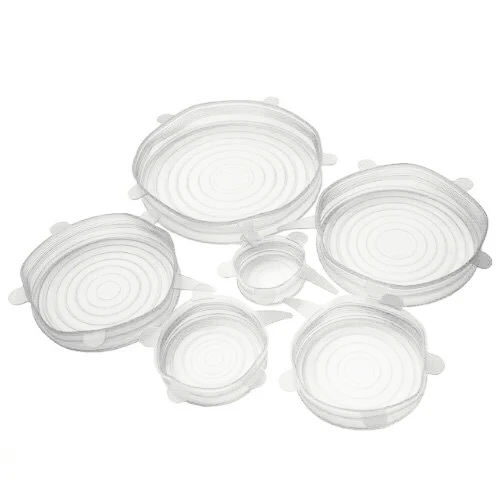 6 Pack Transparent 6 шт./компл. силиконовые крышки для кружки многоразовые Еда свежий сохранить крышка Универсальный Прочный стакан фильтра для хранения пластина Кухня к высоким температурам инструменты - Цвет: 6 Pack Transparent